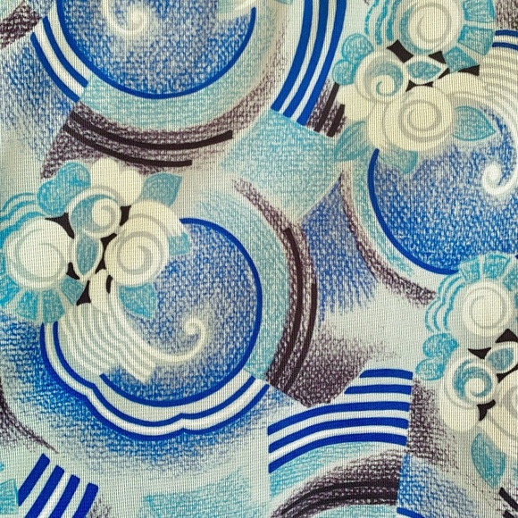 70s DEADSTOCK Psychedelic Op Art Dagger Collar Shirt - Picture 5 of 9